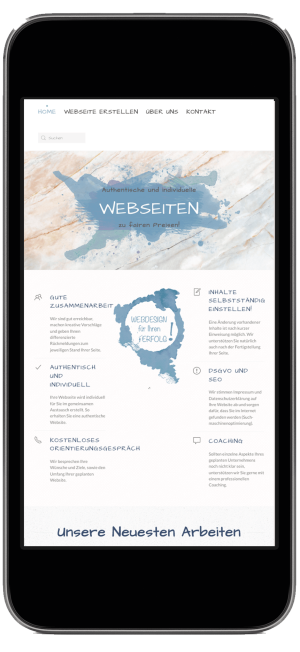 Responsive Darstellung einer Webseite auf Handy und Tablet